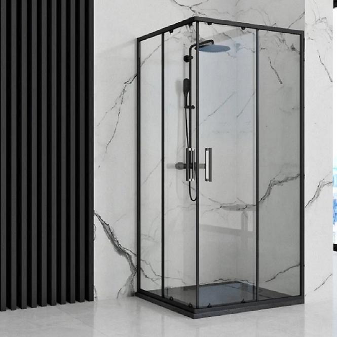 Téglalap alakú zuhanytálca Bazalt black 80x100