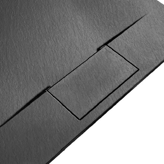 Téglalap alakú zuhanytálca Bazalt Long black 80x120