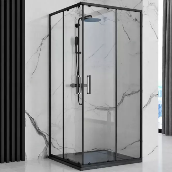 Téglalap alakú zuhanytálca Bazalt black 80x120