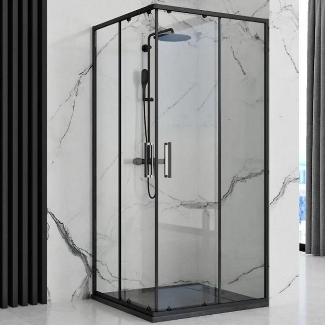 Téglalap alakú zuhanytálca Bazalt black 80x120