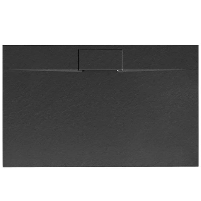 Téglalap alakú zuhanytálca Bazalt Long black 90x120