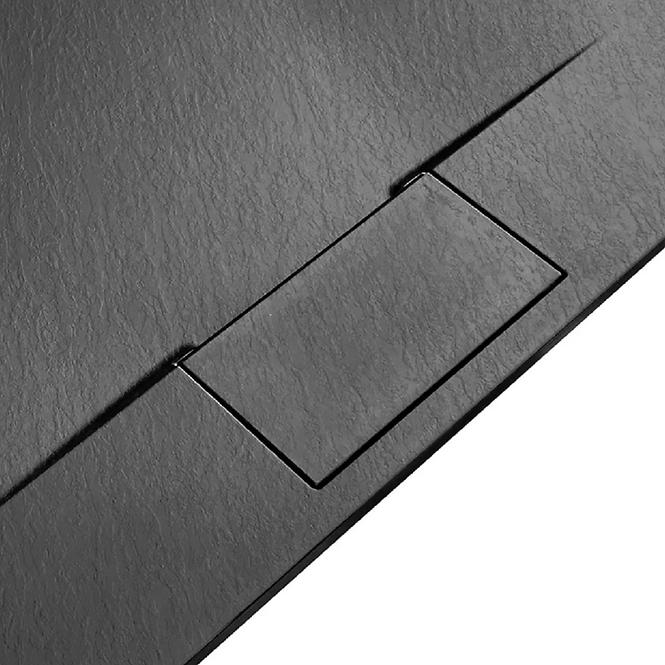 Téglalap alakú zuhanytálca Bazalt Long black 90x120