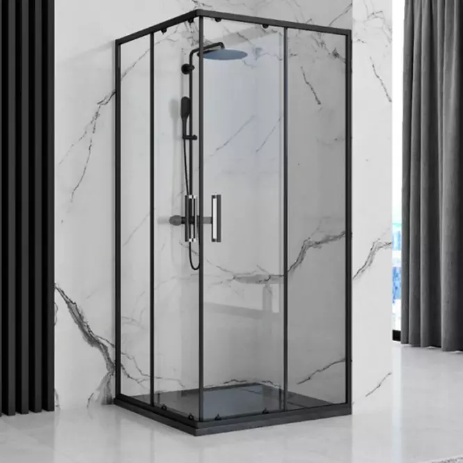 Téglalap alakú zuhanytálca Bazalt black 90x120