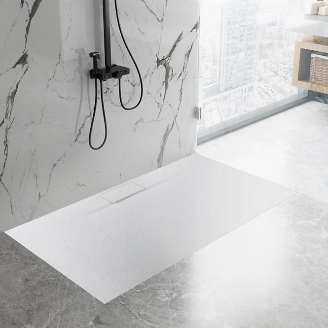 Téglalap alakú zuhanytálca Bazalt Long white 80x120