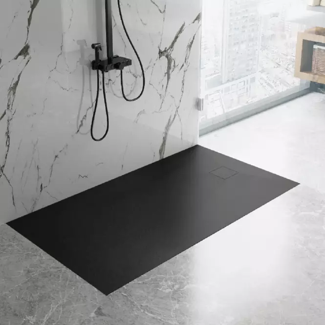 Téglalap alakú zuhanytálca Magnum black 80x100