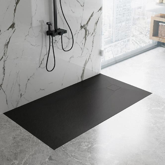 Téglalap alakú zuhanytálca Magnum black 80x100