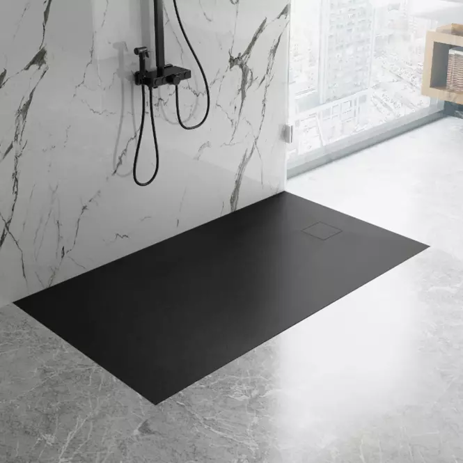Téglalap alakú zuhanytálca Magnum black 80x120