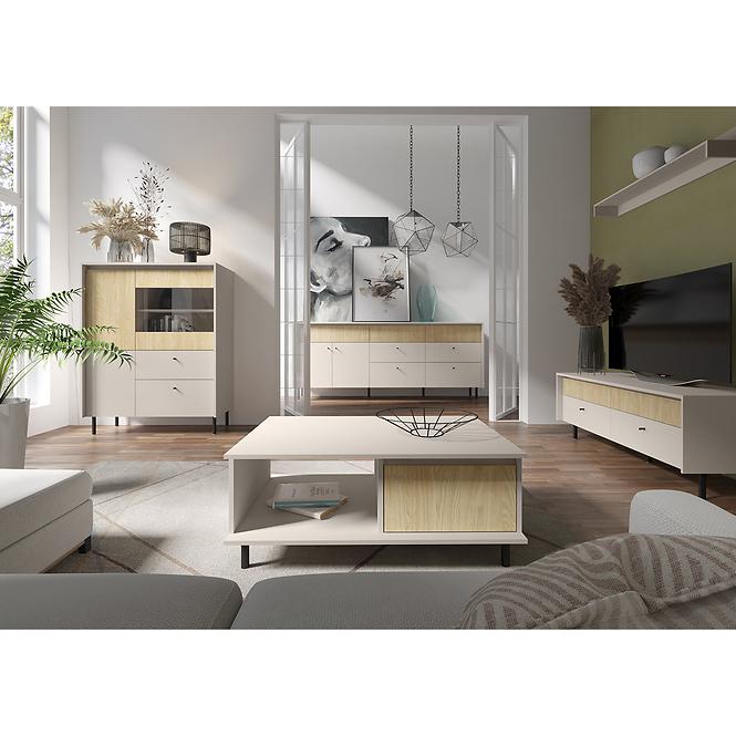Dohányzóasztal Malta MA12 bézs/tölgy,3