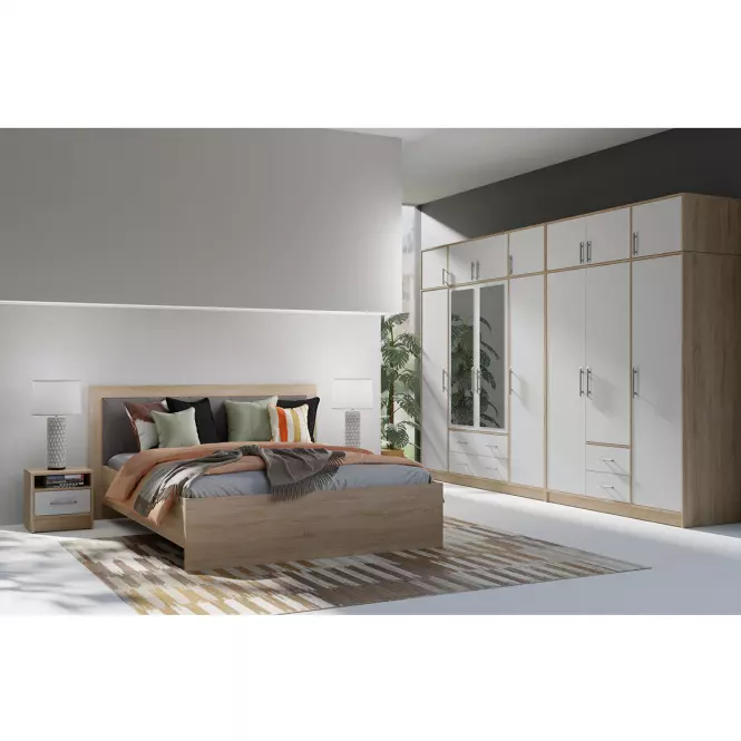 Ágy Smart SR6 180 tölgy sonoma/fehér