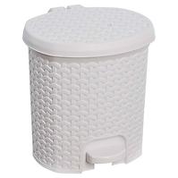 Hulladékkosár+ped. Rattan stílusú fehér 22.5x24x26 5.5l 5