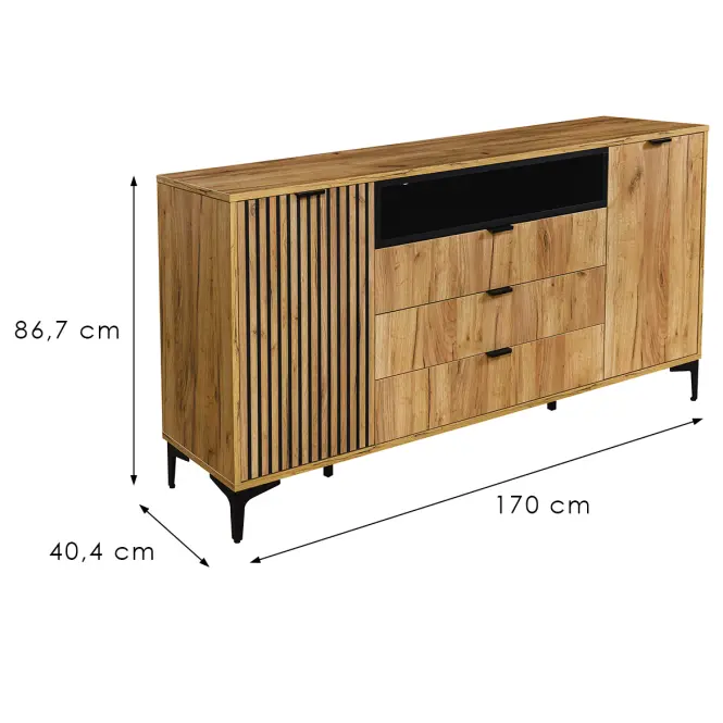 Komód Margo 2D3S craft arany,2