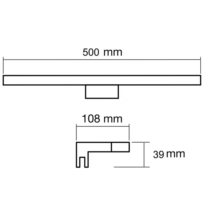 Lámpa Q-301B LED BLACK 8W 50CM K1
