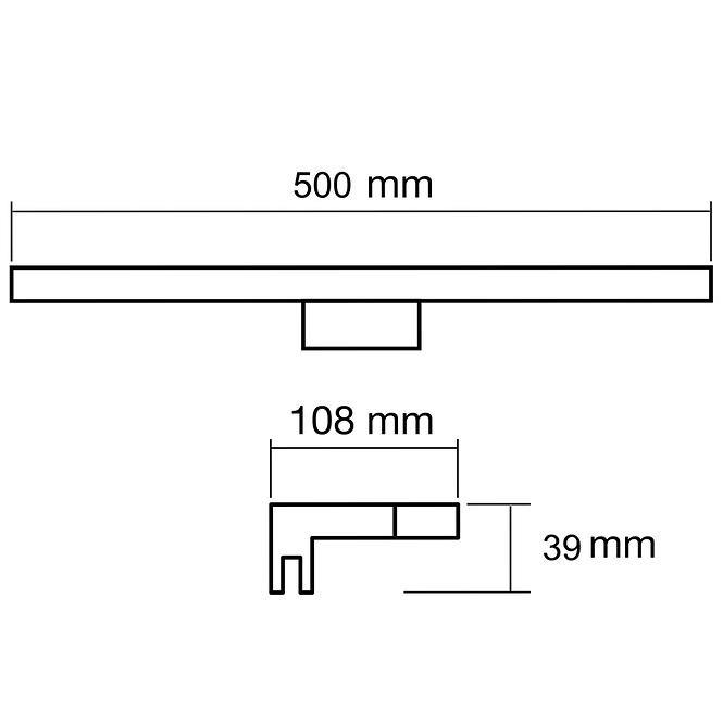 Lámpa Q-301B LED BLACK 8W 50CM K1