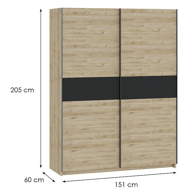 Szekrény Berno 150 jackson hickory/antracyt
