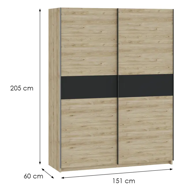 Szekrény Berno 150 jackson hickory/antracyt,2
