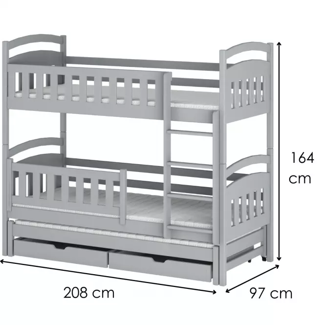 Ágy Blanka 90x200 grey