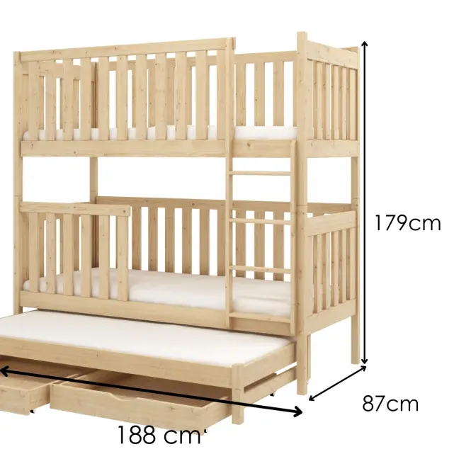 Ágy Emilka 80x180 pine