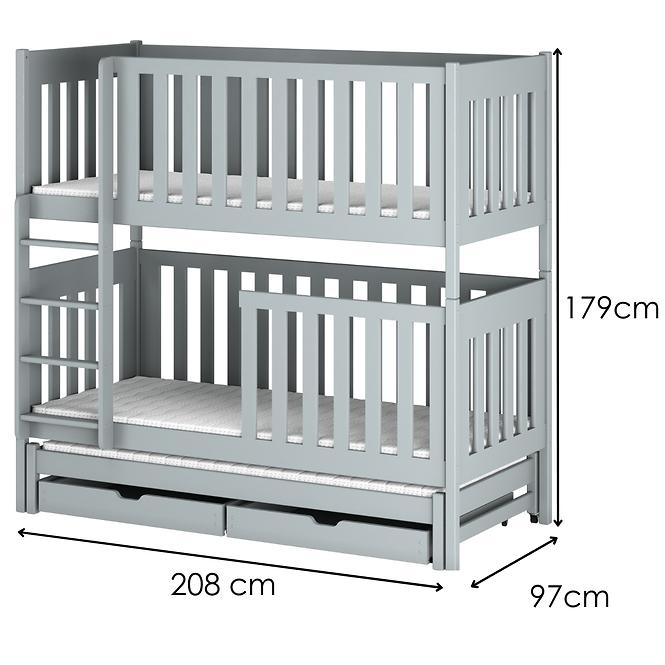 Ágy Emilka 90x200 grey
