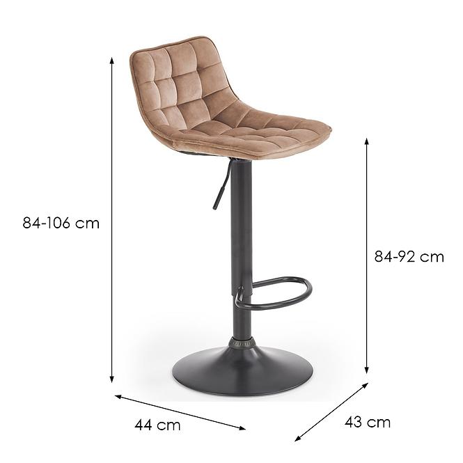 Bárszék H95 mustár/fekete