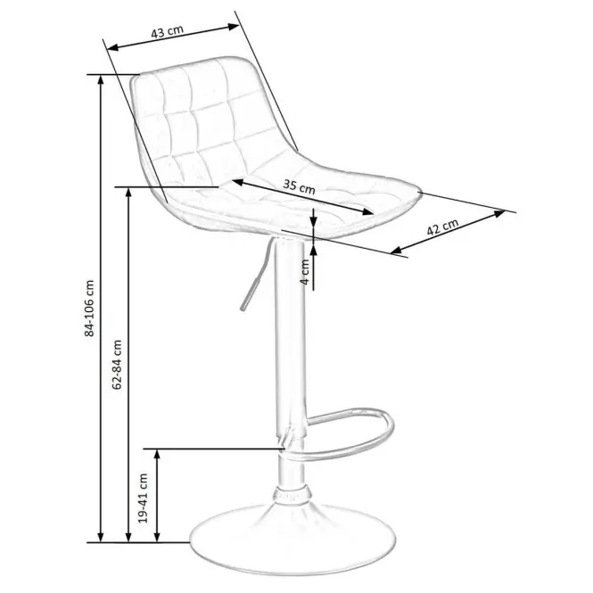 Bárszék H95 fahéj/fekete,3