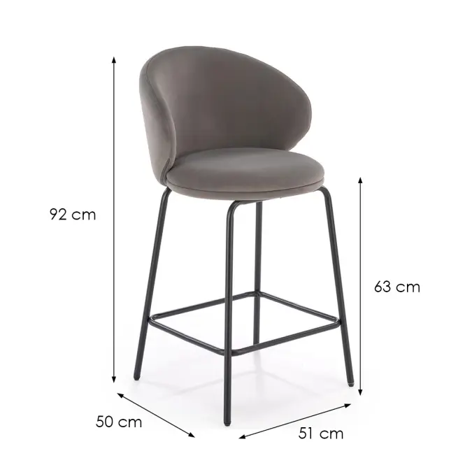 Bárszék H121 szürke/fekete,2