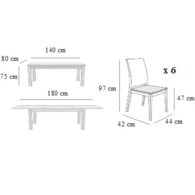 Étkezőgarnitúra Kobe 1+6 tölgy sonoma,4