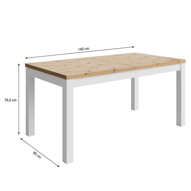 Asztal Agat 160+2x40 artisan/fehér