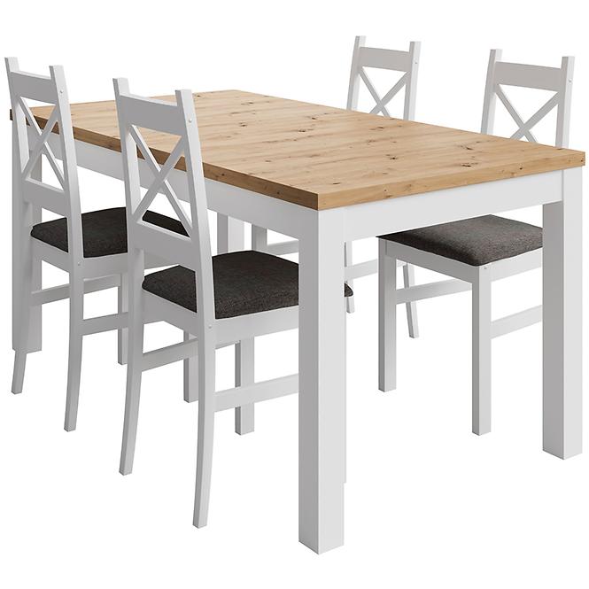 Asztal Agat 160+2x40 artisan/fehér