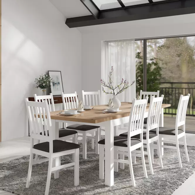 Asztal Agat 160+2x40 artisan/fehér