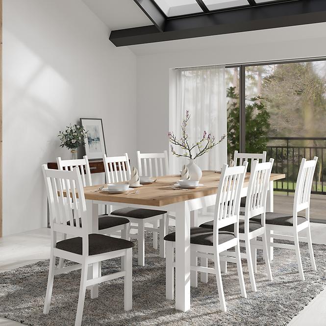 Asztal Agat 160+2x40 artisan/fehér