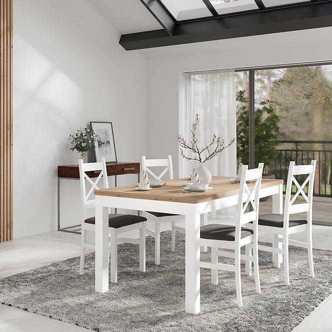 Asztal Agat 160+2x40 artisan/fehér
