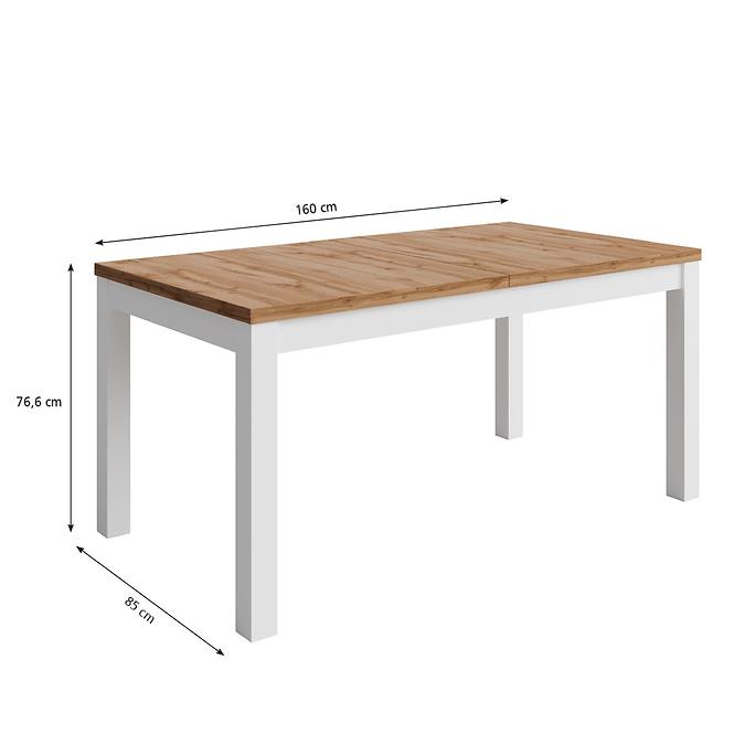 Asztal Agat 160+2x40 wotan/fehér
