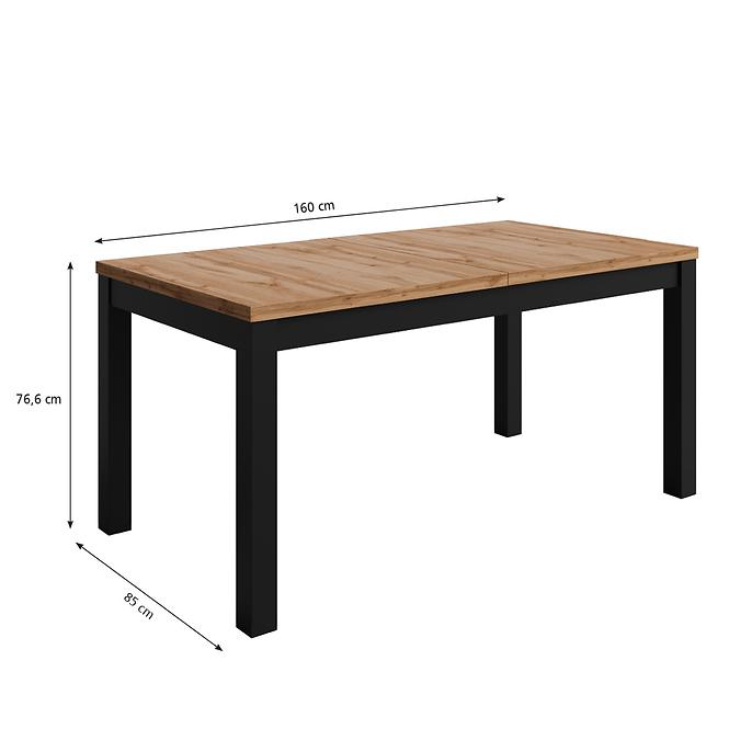 Asztal Agat 160+2x40 wotan/fekete