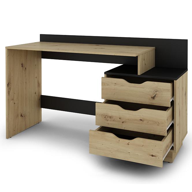 Íróasztal Cesar 2 artisan/fekete,4