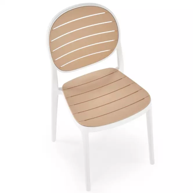 Szék K529 fehér/természetes,9