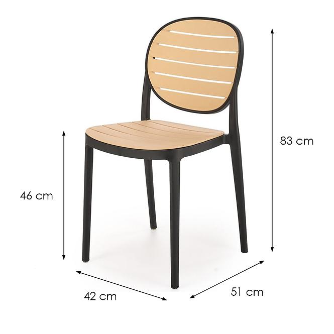 Szék K529 fekete/természetes