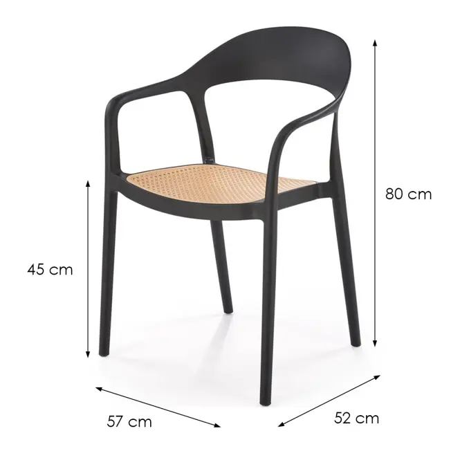 Szék K530 fekete/természetes,2