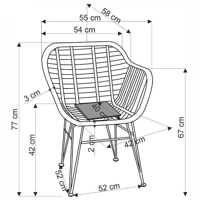 Szék K541 szürke/természetes