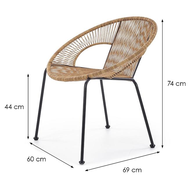 Szék BARI rattan barna/fekete