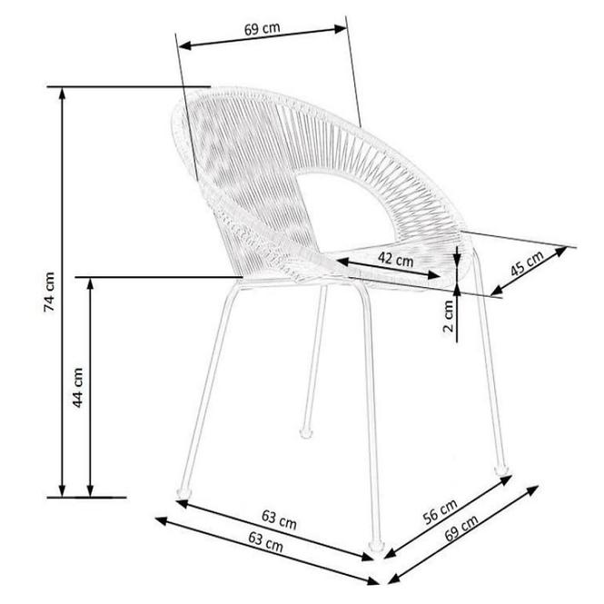 Szék BARI rattan barna/fekete,3