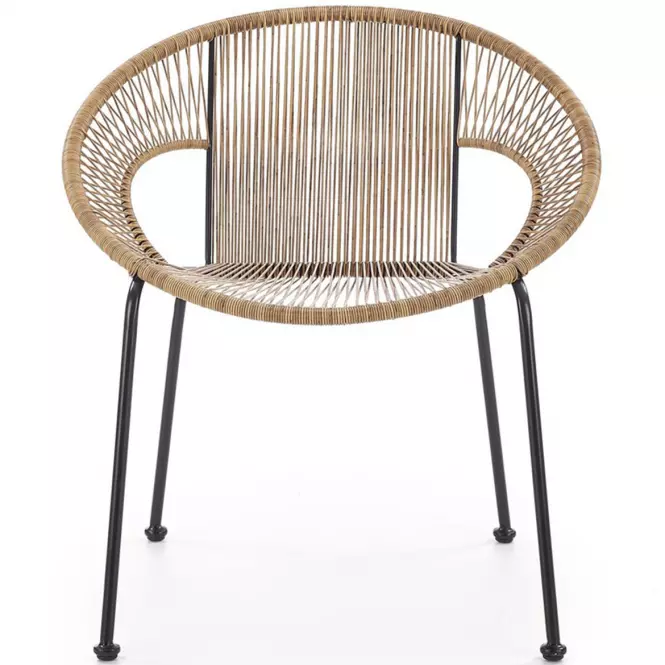 Szék BARI rattan barna/fekete