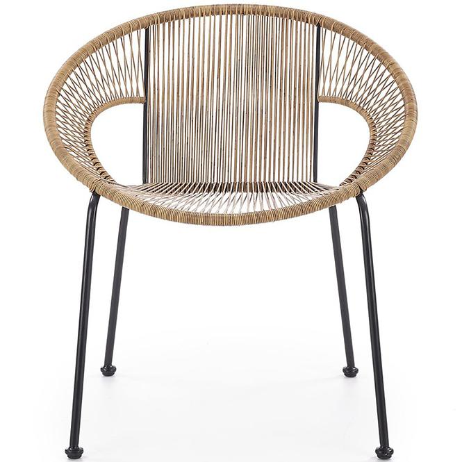 Szék BARI rattan barna/fekete,4