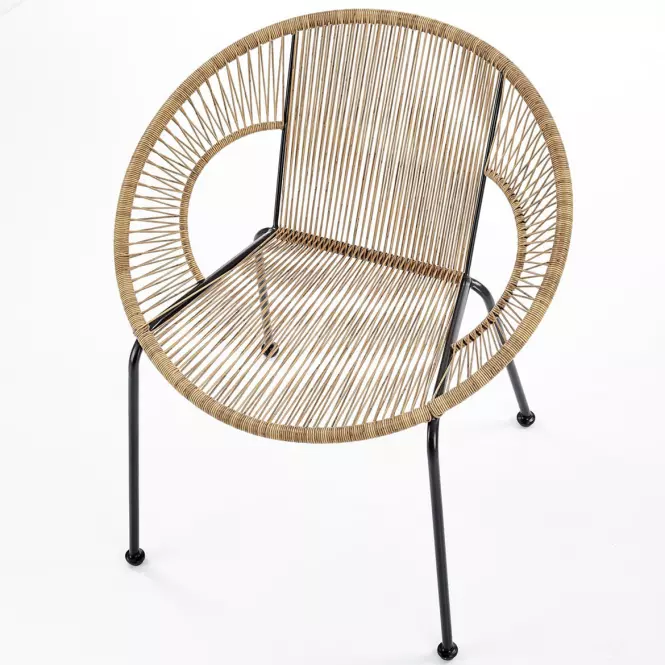 Szék BARI rattan barna/fekete