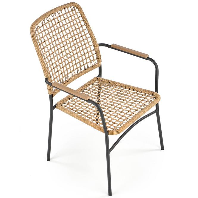 Szék K457 rattan barna/fekete