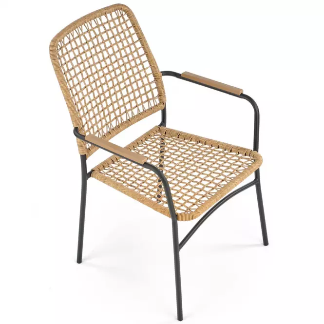 Szék K457 rattan barna/fekete,3