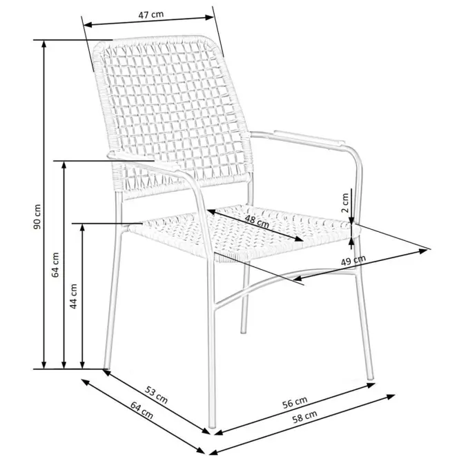 Szék K457 rattan barna/fekete