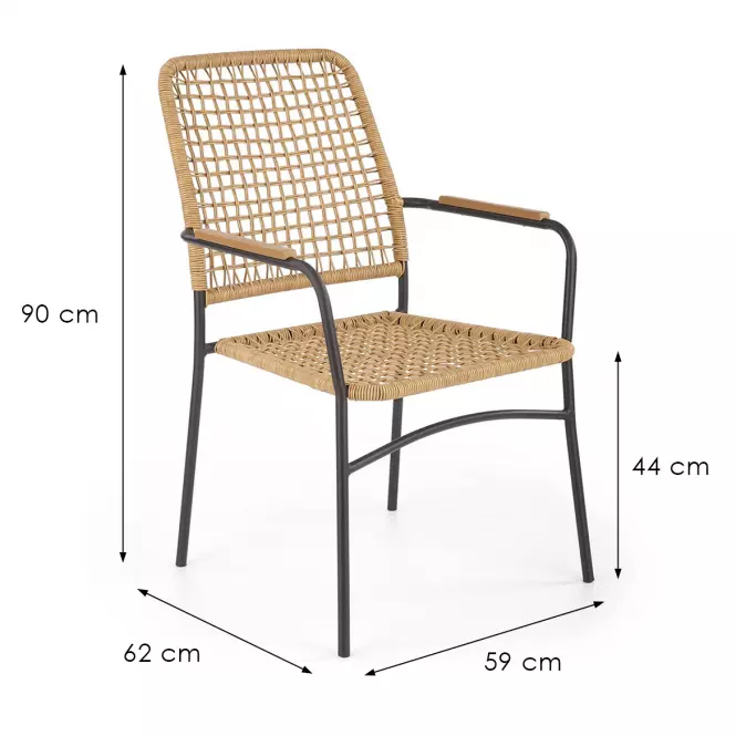 Szék K457 rattan barna/fekete,9