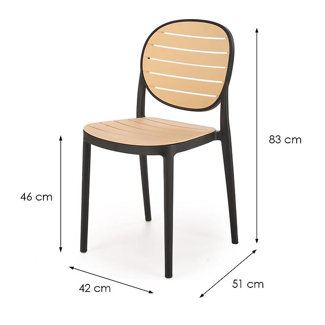 Szék K529 fekete/természetes