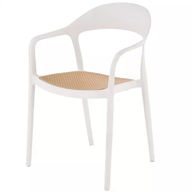 Szék K530 fehér/természetes