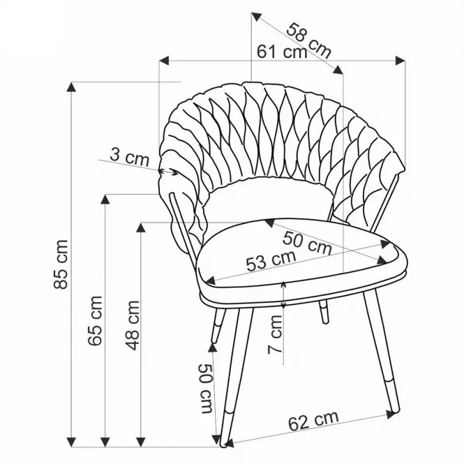 Szék K551 szürke/arany,3